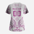 Maori Rugby Custom Ngaru Mangopare Scrub Top Mawhero Niho Taniwha Motif