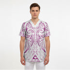 Maori Rugby Custom Ngaru Mangopare Scrub Top Mawhero Niho Taniwha Motif