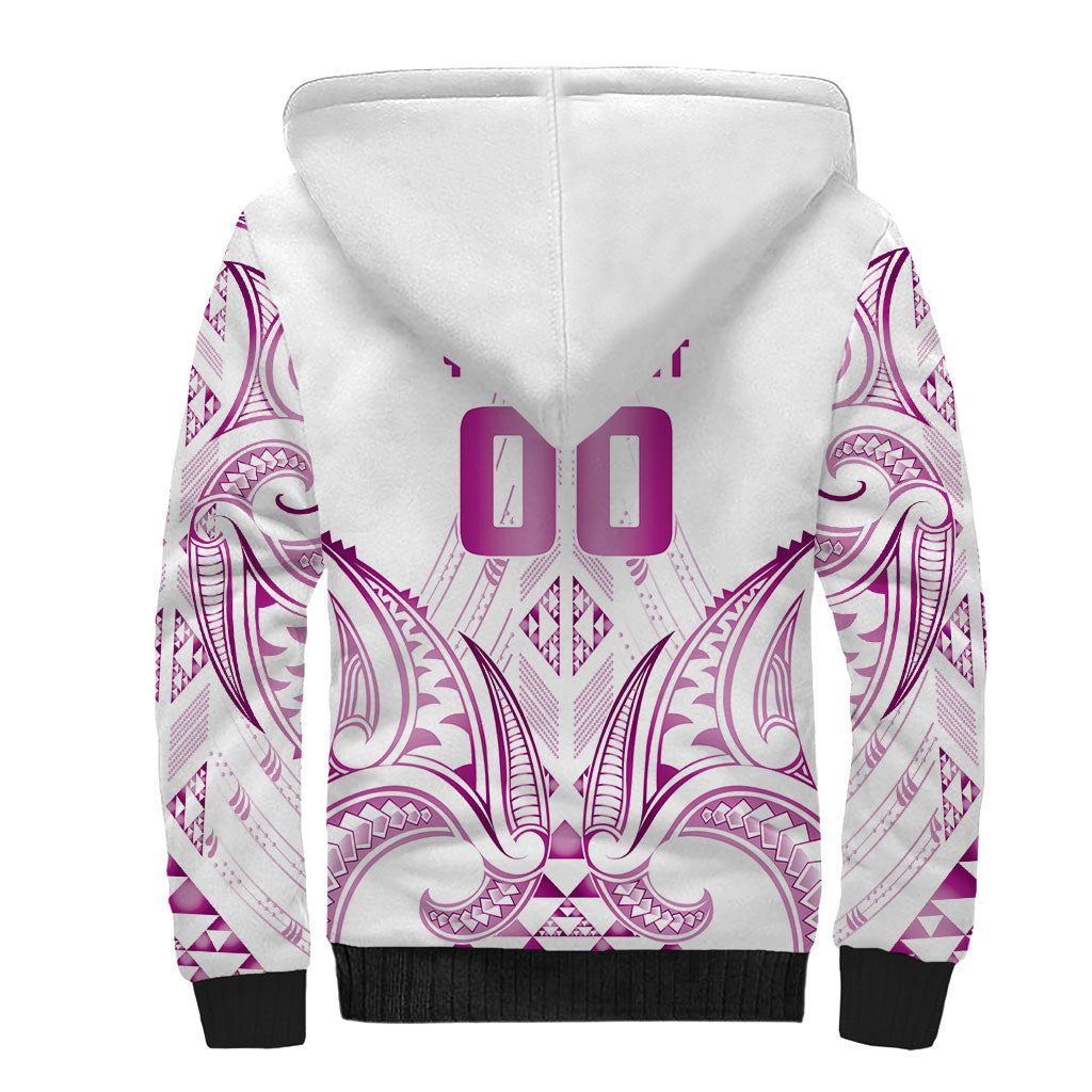 Maori Rugby Custom Ngaru Mangopare Sherpa Hoodie Mawhero Niho Taniwha Motif