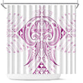 Maori Rugby Custom Ngaru Mangopare Shower Curtain Mawhero Niho Taniwha Motif