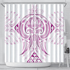 Maori Rugby Custom Ngaru Mangopare Shower Curtain Mawhero Niho Taniwha Motif