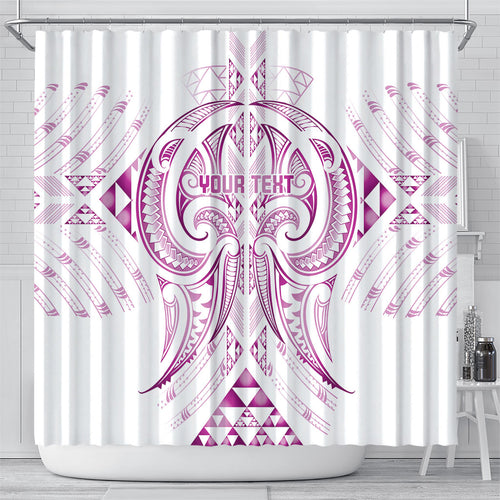 Maori Rugby Custom Ngaru Mangopare Shower Curtain Mawhero Niho Taniwha Motif