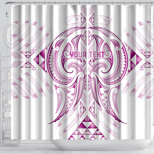 Maori Rugby Custom Ngaru Mangopare Shower Curtain Mawhero Niho Taniwha Motif