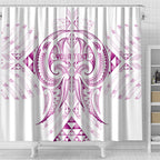 Maori Rugby Custom Ngaru Mangopare Shower Curtain Mawhero Niho Taniwha Motif