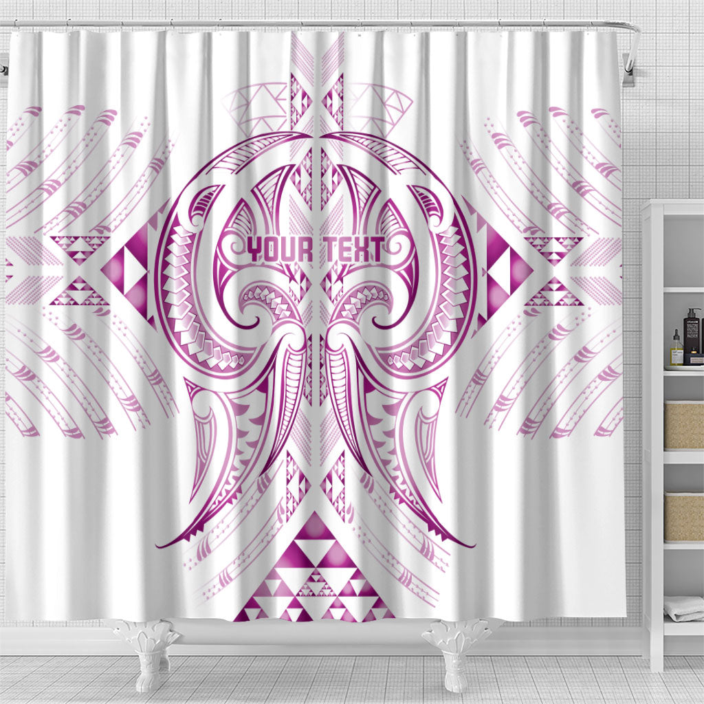 Maori Rugby Custom Ngaru Mangopare Shower Curtain Mawhero Niho Taniwha Motif