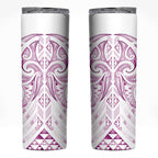 Maori Rugby Custom Ngaru Mangopare Skinny Tumbler Mawhero Niho Taniwha Motif