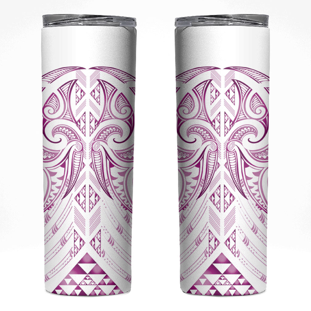Maori Rugby Custom Ngaru Mangopare Skinny Tumbler Mawhero Niho Taniwha Motif