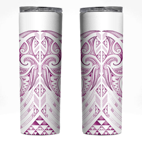 Maori Rugby Custom Ngaru Mangopare Skinny Tumbler Mawhero Niho Taniwha Motif