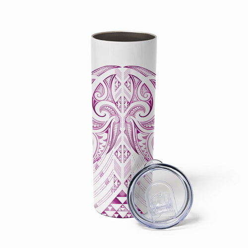Maori Rugby Custom Ngaru Mangopare Skinny Tumbler Mawhero Niho Taniwha Motif