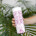Maori Rugby Custom Ngaru Mangopare Skinny Tumbler Mawhero Niho Taniwha Motif