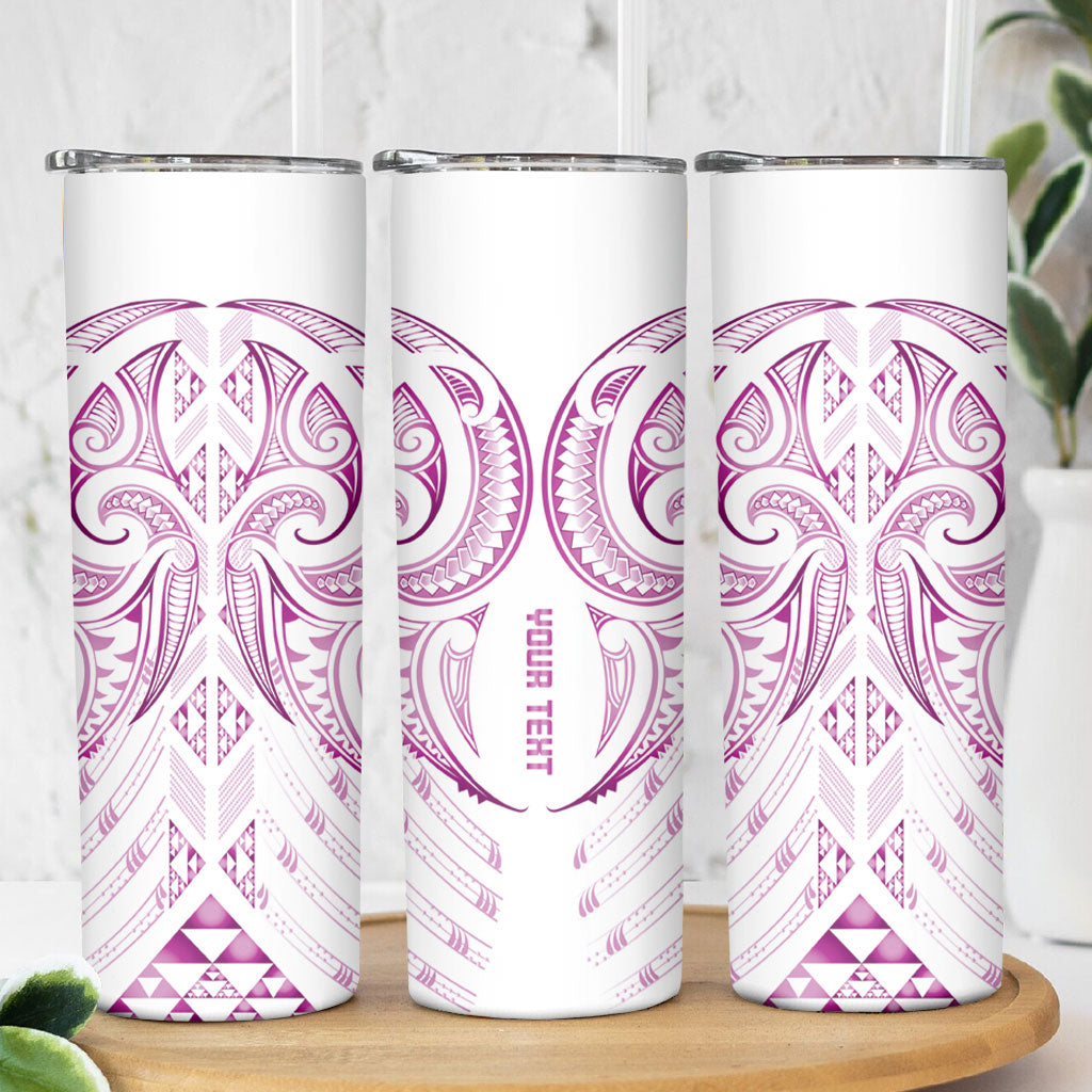 Maori Rugby Custom Ngaru Mangopare Skinny Tumbler Mawhero Niho Taniwha Motif