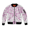 Maori Rugby Custom Ngaru Mangopare Sleeve Zip Bomber Jacket Mawhero Niho Taniwha Motif