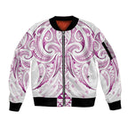 Maori Rugby Custom Ngaru Mangopare Sleeve Zip Bomber Jacket Mawhero Niho Taniwha Motif