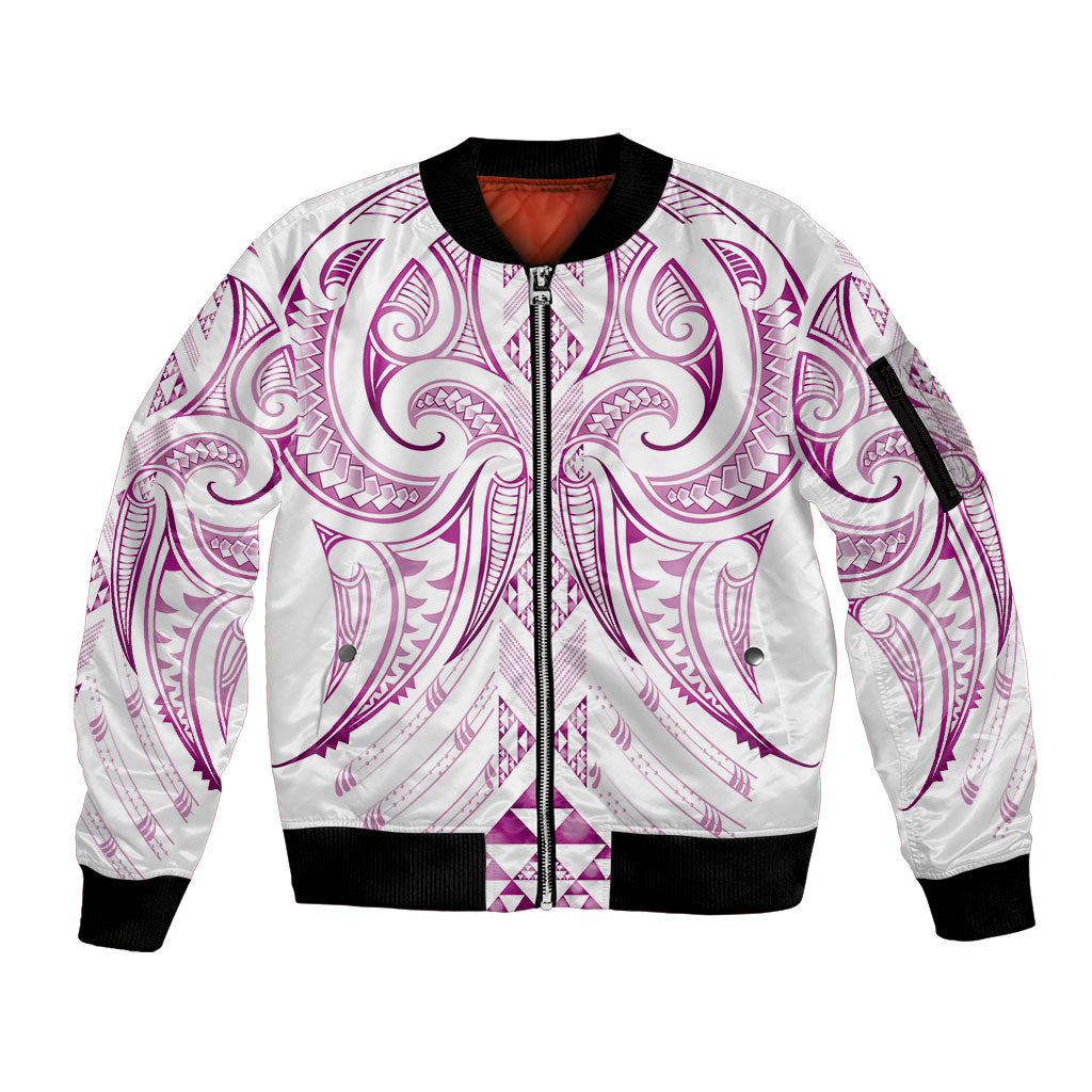 Maori Rugby Custom Ngaru Mangopare Sleeve Zip Bomber Jacket Mawhero Niho Taniwha Motif