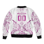 Maori Rugby Custom Ngaru Mangopare Sleeve Zip Bomber Jacket Mawhero Niho Taniwha Motif