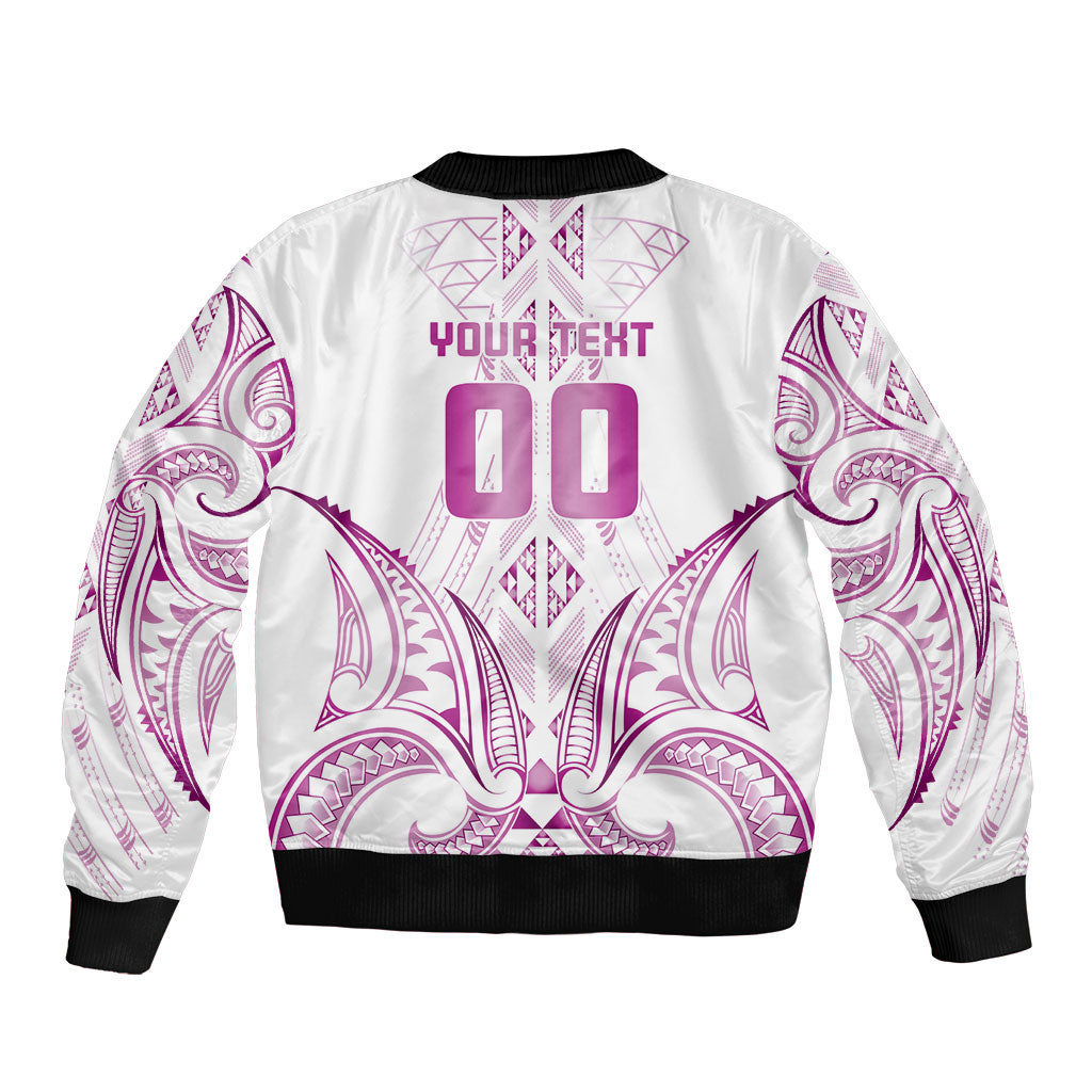 Maori Rugby Custom Ngaru Mangopare Sleeve Zip Bomber Jacket Mawhero Niho Taniwha Motif