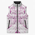 Maori Rugby Custom Ngaru Mangopare Sleeveless Puffer Jacket Mawhero Niho Taniwha Motif