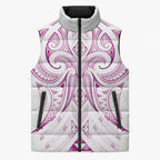 Maori Rugby Custom Ngaru Mangopare Sleeveless Puffer Jacket Mawhero Niho Taniwha Motif
