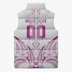 Maori Rugby Custom Ngaru Mangopare Sleeveless Puffer Jacket Mawhero Niho Taniwha Motif
