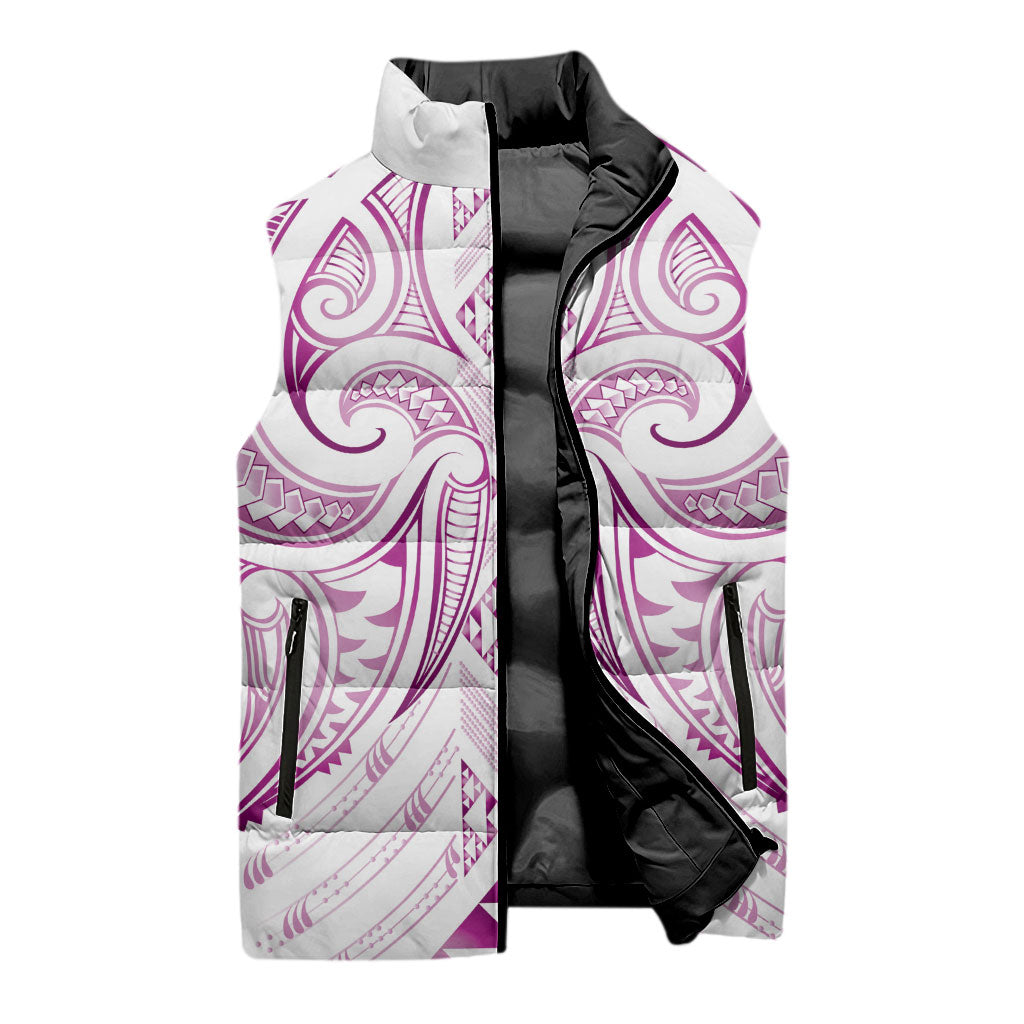 Maori Rugby Custom Ngaru Mangopare Sleeveless Puffer Jacket Mawhero Niho Taniwha Motif