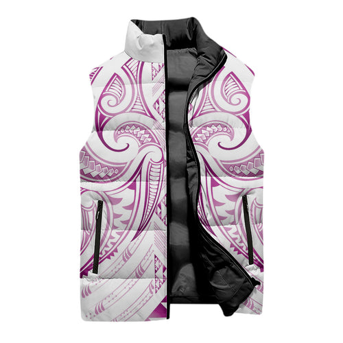 Maori Rugby Custom Ngaru Mangopare Sleeveless Puffer Jacket Mawhero Niho Taniwha Motif