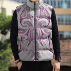 Maori Rugby Custom Ngaru Mangopare Sleeveless Puffer Jacket Mawhero Niho Taniwha Motif