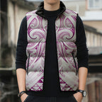 Maori Rugby Custom Ngaru Mangopare Sleeveless Puffer Jacket Mawhero Niho Taniwha Motif