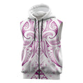 Maori Rugby Custom Ngaru Mangopare Sleeveless Zip Hoodie Mawhero Niho Taniwha Motif