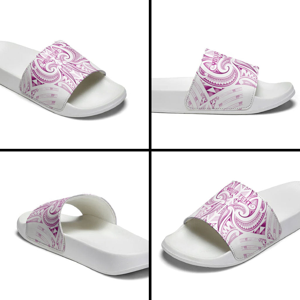 Maori Rugby Custom Ngaru Mangopare Slide Sandals Mawhero Niho Taniwha Motif