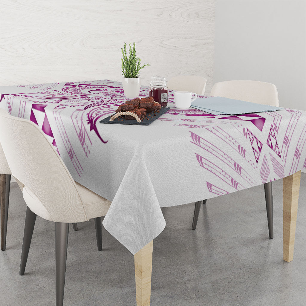 Maori Rugby Custom Ngaru Mangopare Tablecloth Mawhero Niho Taniwha Motif