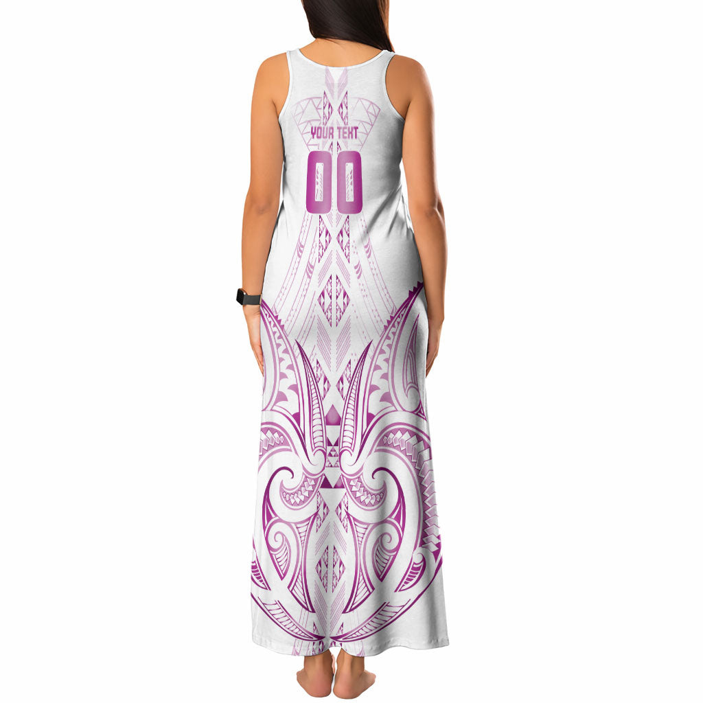 Maori Rugby Custom Ngaru Mangopare Tank Maxi Dress Mawhero Niho Taniwha Motif