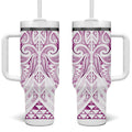 Maori Rugby Custom Ngaru Mangopare Tumbler With Handle Mawhero Niho Taniwha Motif