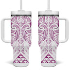 Maori Rugby Custom Ngaru Mangopare Tumbler With Handle Mawhero Niho Taniwha Motif