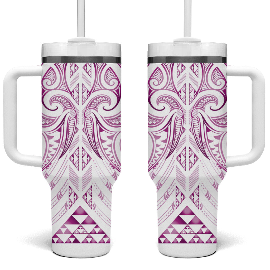 Maori Rugby Custom Ngaru Mangopare Tumbler With Handle Mawhero Niho Taniwha Motif