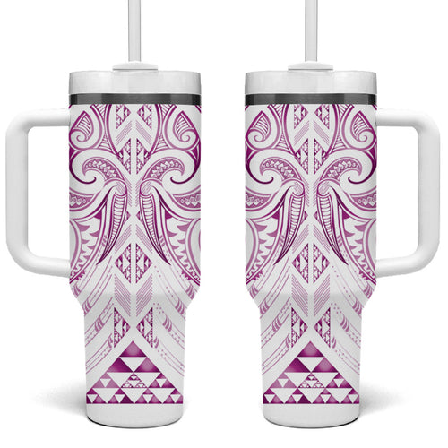 Maori Rugby Custom Ngaru Mangopare Tumbler With Handle Mawhero Niho Taniwha Motif