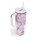 Maori Rugby Custom Ngaru Mangopare Tumbler With Handle Mawhero Niho Taniwha Motif