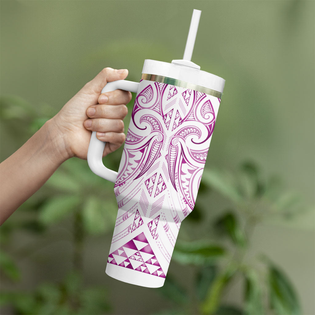 Maori Rugby Custom Ngaru Mangopare Tumbler With Handle Mawhero Niho Taniwha Motif
