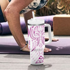 Maori Rugby Custom Ngaru Mangopare Tumbler With Handle Mawhero Niho Taniwha Motif