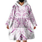 Maori Rugby Custom Ngaru Mangopare Wearable Blanket Hoodie Mawhero Niho Taniwha Motif