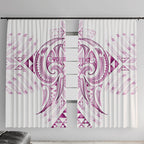 Maori Rugby Custom Ngaru Mangopare Window Curtain Mawhero Niho Taniwha Motif