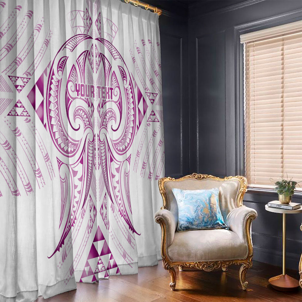 Maori Rugby Custom Ngaru Mangopare Window Curtain Mawhero Niho Taniwha Motif