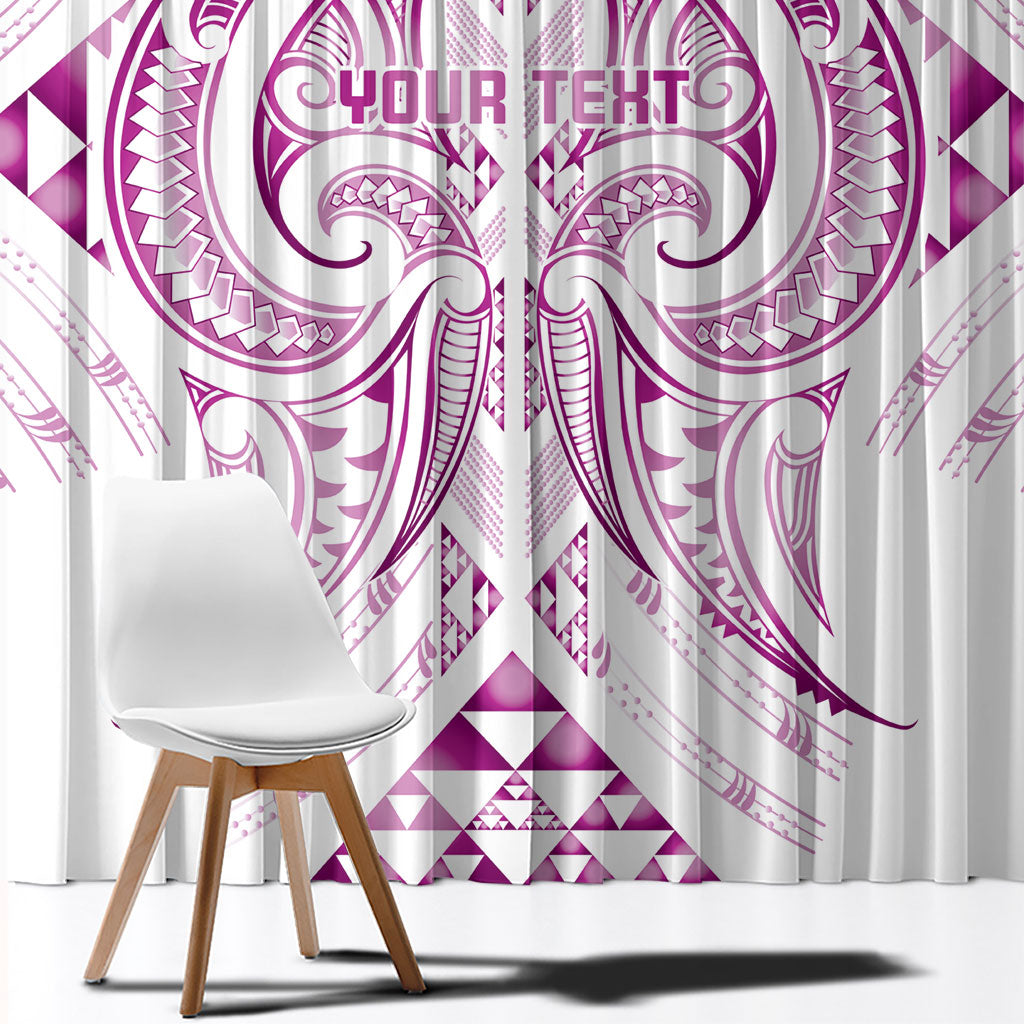 Maori Rugby Custom Ngaru Mangopare Window Curtain Mawhero Niho Taniwha Motif