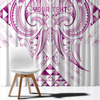 Maori Rugby Custom Ngaru Mangopare Window Curtain Mawhero Niho Taniwha Motif