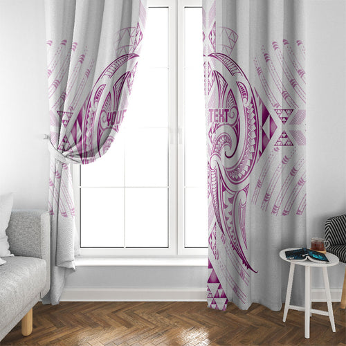 Maori Rugby Custom Ngaru Mangopare Window Curtain Mawhero Niho Taniwha Motif