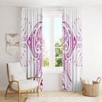 Maori Rugby Custom Ngaru Mangopare Window Curtain Mawhero Niho Taniwha Motif