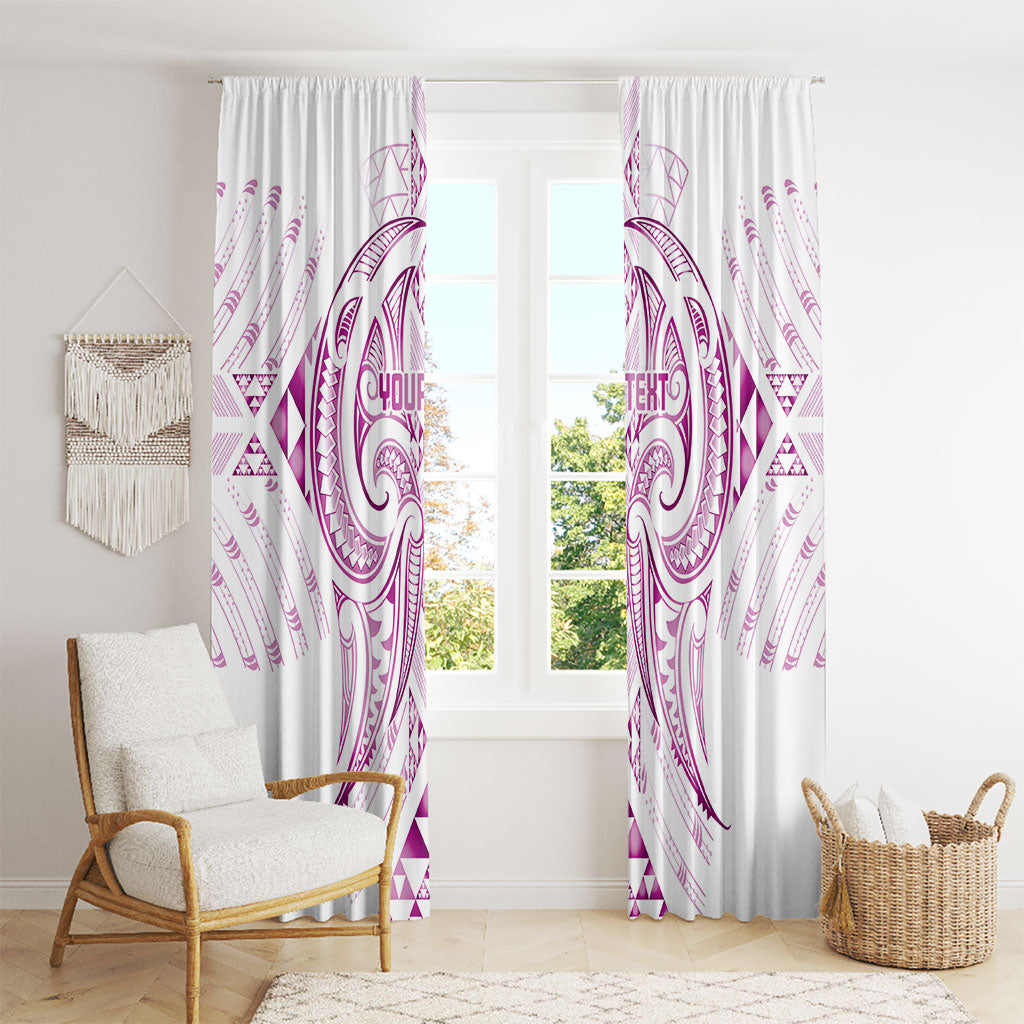 Maori Rugby Custom Ngaru Mangopare Window Curtain Mawhero Niho Taniwha Motif