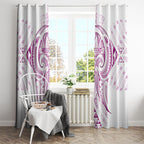 Maori Rugby Custom Ngaru Mangopare Window Curtain Mawhero Niho Taniwha Motif