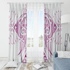 Maori Rugby Custom Ngaru Mangopare Window Curtain Mawhero Niho Taniwha Motif