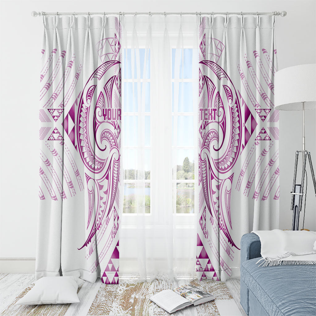 Maori Rugby Custom Ngaru Mangopare Window Curtain Mawhero Niho Taniwha Motif