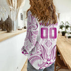 Maori Rugby Custom Ngaru Mangopare Women Casual Shirt Mawhero Niho Taniwha Motif